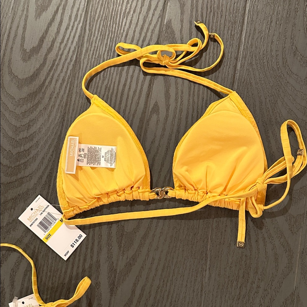 Michael Kors Yellow Ribbed String Bikini Set - Picture 11 of 11